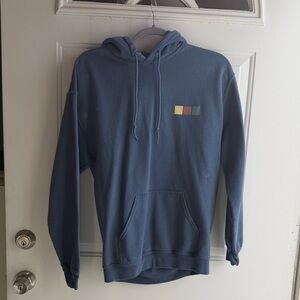 Stylish Blue Hoodie with Color Block Accents